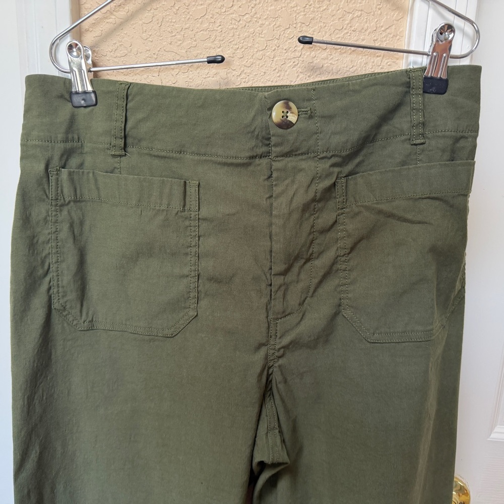 Anthropology Maeve Forest Green Colette wide leg. Trousers